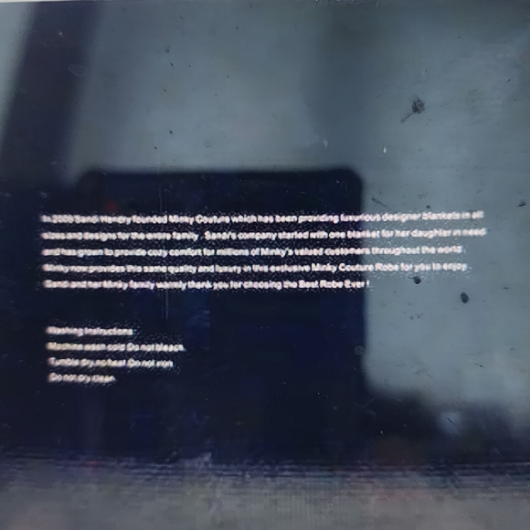 MINKY COUTURE DESIGNER ROBE BLUE AND WHITE CHECKERED WITH HOOD - Picture 2 of 3